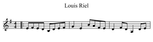 Louis Riel - staff notation