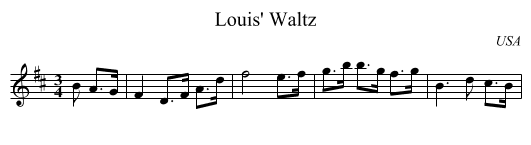 Louis' Waltz - staff notation