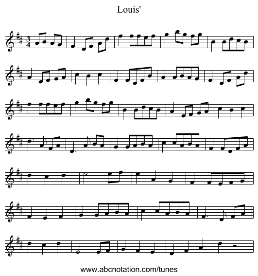 Louis' - staff notation