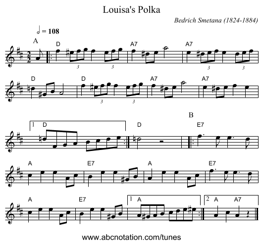Louisa's Polka - staff notation