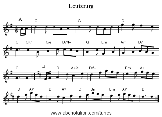 Louisburg - staff notation