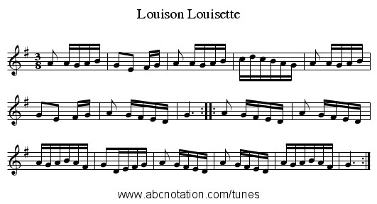 Louison Louisette - staff notation