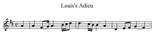 Louis's Adieu - staff notation