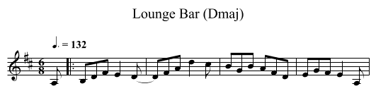 Lounge Bar (Dmaj) - staff notation
