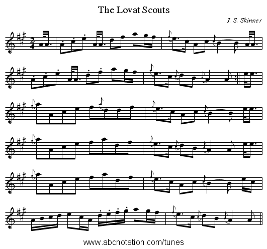Lovat Scouts, The - staff notation