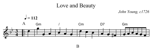 Love and Beauty - staff notation