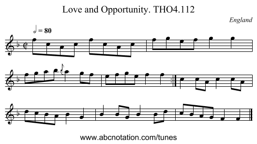 Love and Opportunity. THO4.112 - staff notation