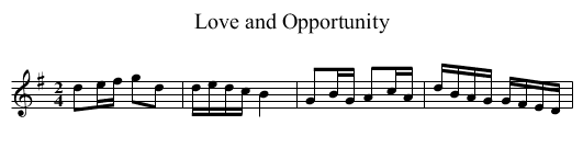 Love and Opportunity - staff notation