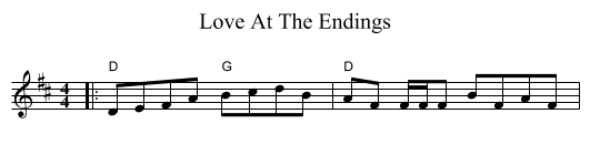 Love At The Endings - staff notation