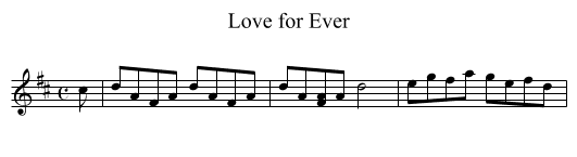 Love for Ever - staff notation