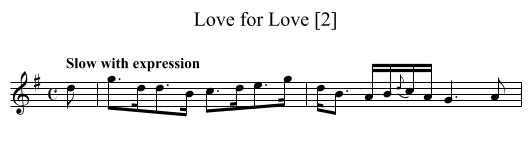Love for Love [2] - staff notation