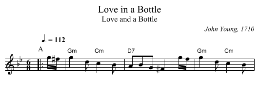 Love in a Bottle - staff notation