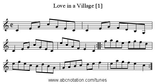 Love in a Village [1] - staff notation