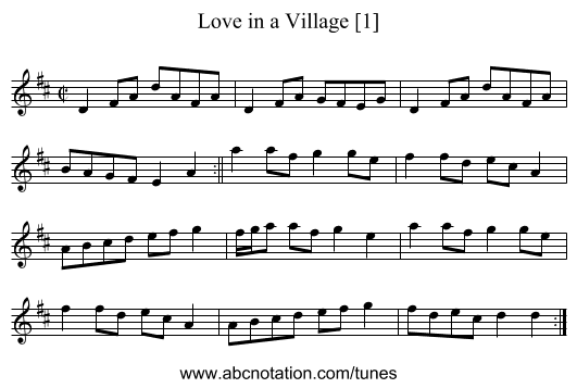 Love in a Village [1] - staff notation