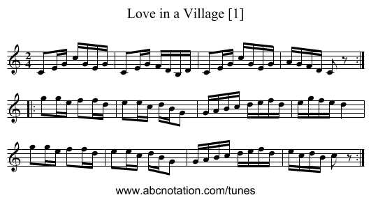 Love in a Village [1] - staff notation