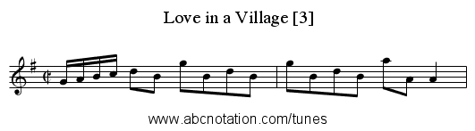 Love in a Village [3] - staff notation
