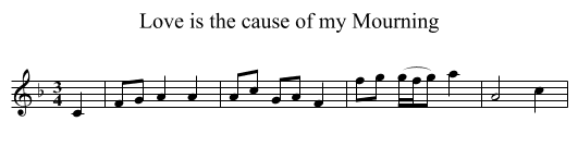 Love is the cause of my Mourning - staff notation
