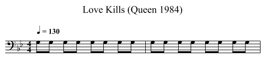 Love Kills (Queen 1984) - staff notation