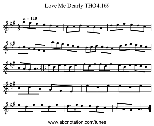 Love Me Dearly THO4.169 - staff notation