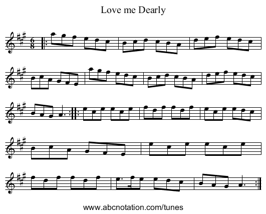 Love me Dearly - staff notation