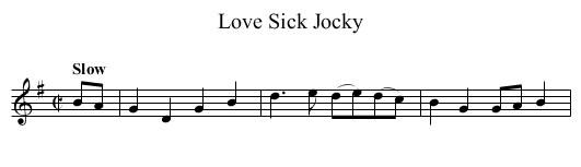 Love Sick Jocky - staff notation