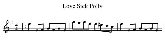 Love Sick Polly - staff notation