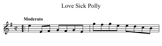 Love Sick Polly - staff notation