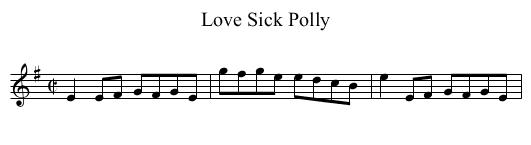 Love Sick Polly - staff notation