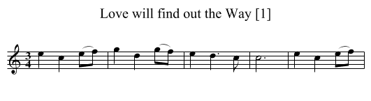 Love will find out the Way [1] - staff notation