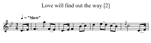 Love will find out the way [2] - staff notation