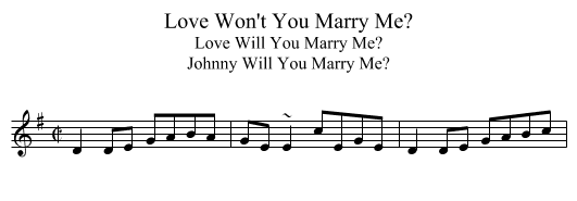Love Won't You Marry Me? - staff notation