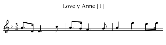 Lovely Anne [1] - staff notation