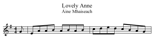 Lovely Anne - staff notation