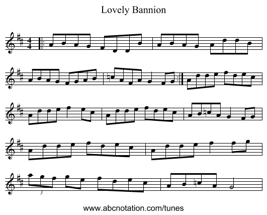Lovely Bannion - staff notation
