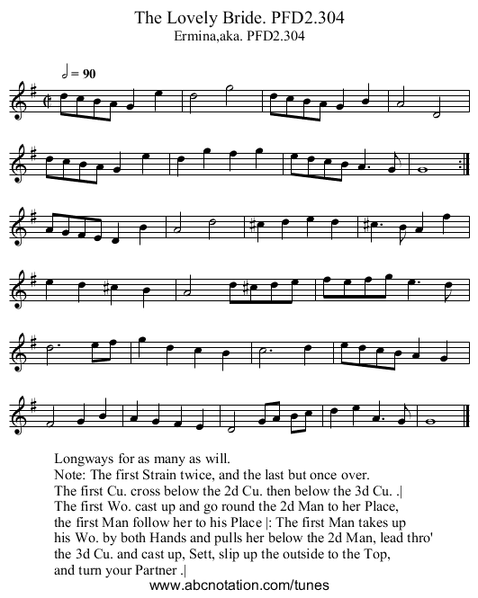 Lovely Bride. PFD2.304, The - staff notation