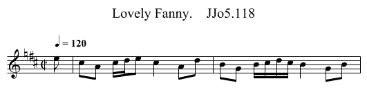 Lovely Fanny.    JJo5.118 - staff notation