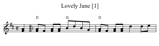 Lovely Jane [1] - staff notation