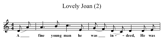 Lovely Joan (2) - staff notation
