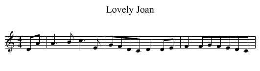 Lovely Joan - staff notation