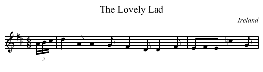 Lovely Lad, The  - staff notation