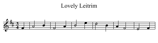 Lovely Leitrim - staff notation
