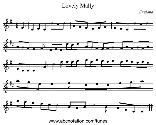 Lovely Mally - staff notation
