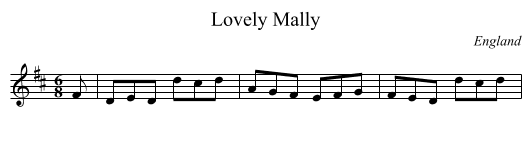 Lovely Mally - staff notation