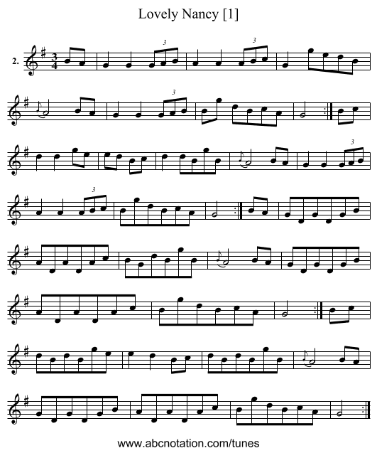 Lovely Nancy [1] - staff notation