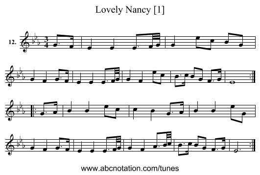 Lovely Nancy [1] - staff notation