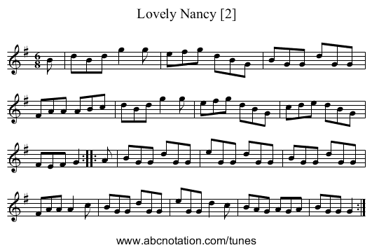 Lovely Nancy [2] - staff notation