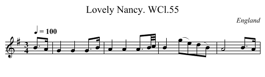 Lovely Nancy. WCl.55 - staff notation