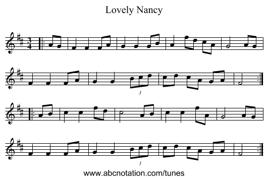 Lovely Nancy - staff notation