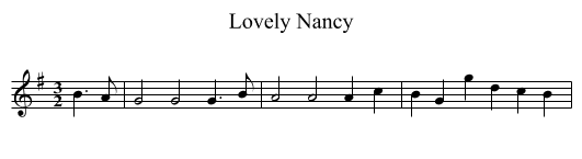Lovely Nancy - staff notation