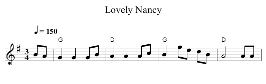 Lovely Nancy - staff notation